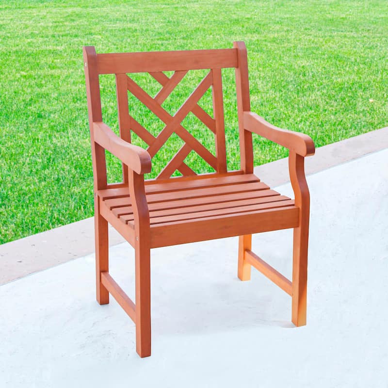 Exquisite Tropical Wood Patio Armchair
