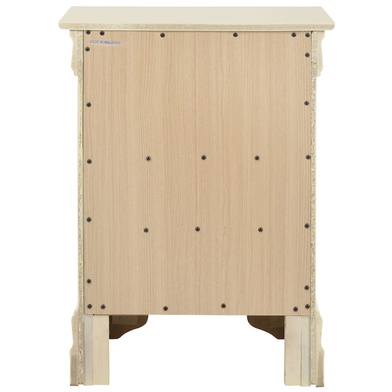 Beige Nightstand 29x21x16 with Three Drawers, Compact Bedside Table for Bedroom Storage and Neutral Stylish Modern Accent