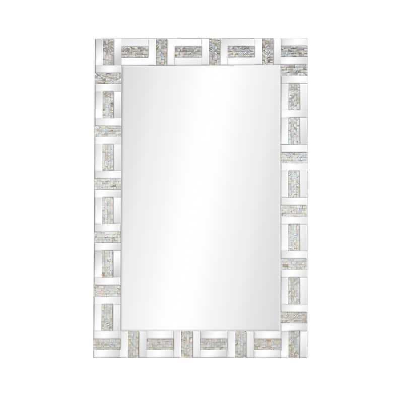 Glass Geometric Wall Mirror - Silver - Roche River Decor - 1"W x 32"L x 47"H