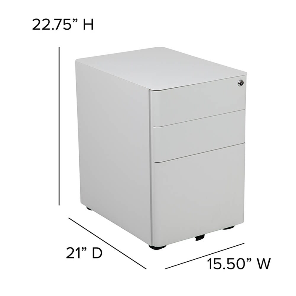 Shop Flash Furniture 3 Drawer Mobile Locking Filing Cabinet With
