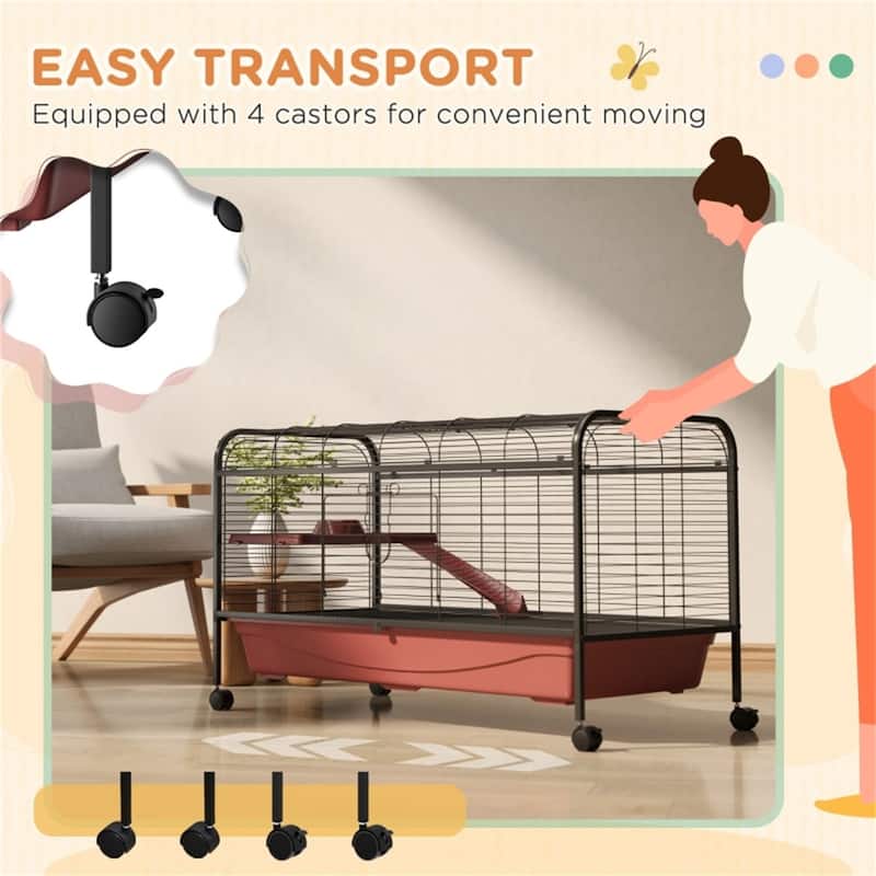 Heavy Duty Pet Cage with Multiple Doors for Easy Access - 48" L x 23.25” W x 28.75" H