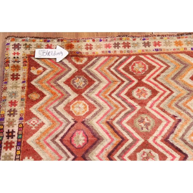 All-Over Shiraz Persian Vintage Area Rug Handmade Wool Carpet - 4'6"x 6'4"