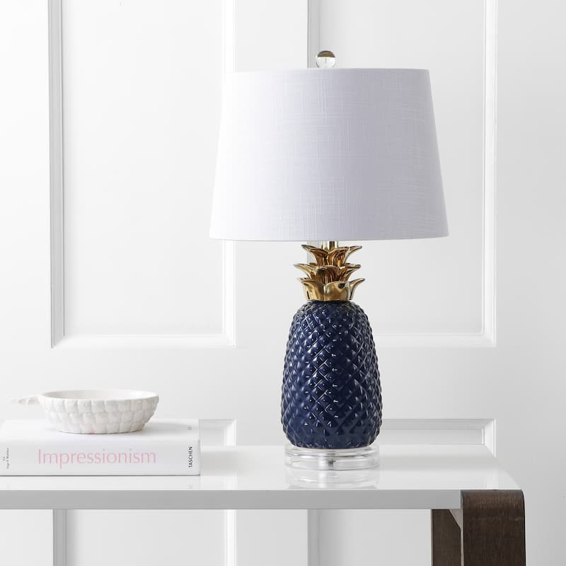 Winnie 23" Ceramic LED Table Lamp, by JONATHAN Y - Navy/Gold