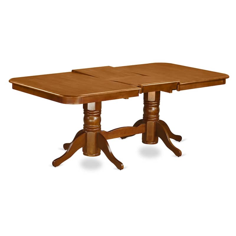 East West Furniture 7 Piece Dining Table Set- of a Rectangle Wooden Table and 6 Dining Room Chairs, Saddle Brown (Seat Option)