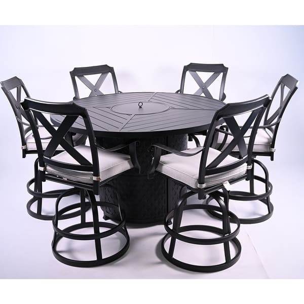 Monterey 7 Piece Bar Height Fire Table Dining Set - Bed Bath & Beyond ...