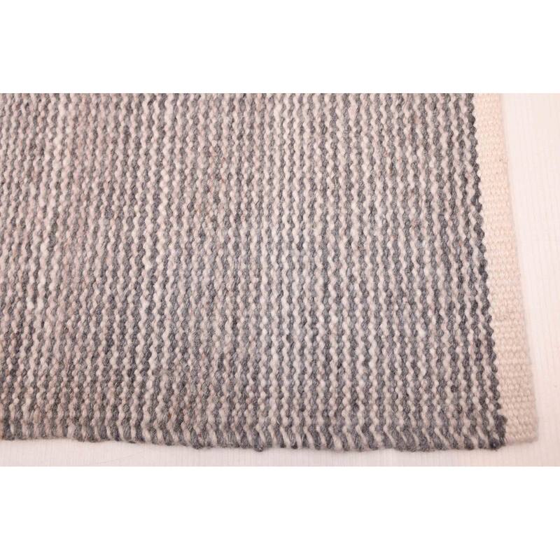 ECARPETGALLERY Flat-Weave Nevada Grey Wool Kilim - 5'6 x 7'9