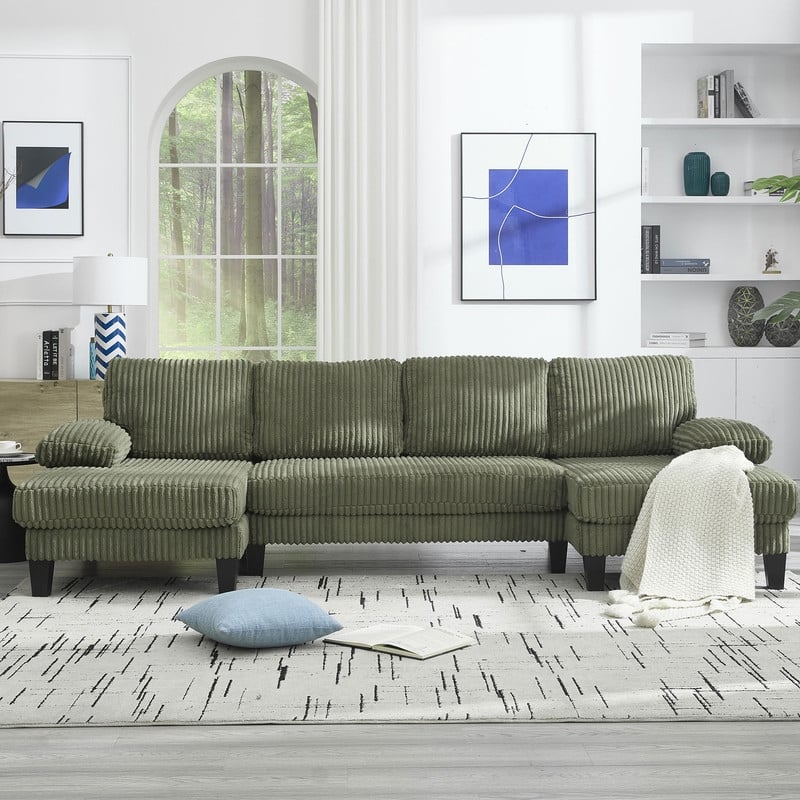 4-Seat U-Shaped Sectional Sofa with Double Chaise