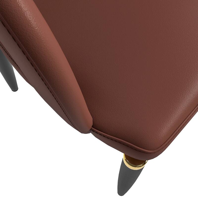 Entice Dining Chairs Upholstered Leather with Iron Legs Modern Accent Arm Chairs