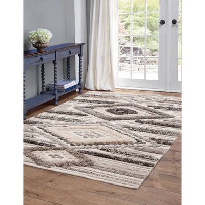 Myra Charcoal/ Grey/ Ivory Area Rug 8x10 - 8' x 10'
