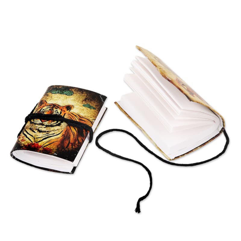 Novica Handmade Jungle Scene Paper Mini-Journals (Set Of 2)