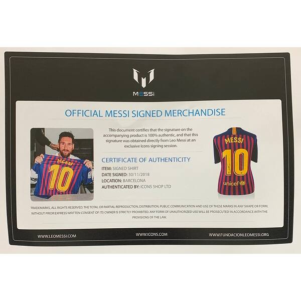 Shop Lionel Messi Signed 2017 18 Nike Barcelona Home Soccer Jersey Messi Coa Overstock 25678030