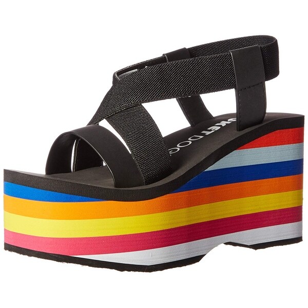 rocket dog rainbow platform sandals