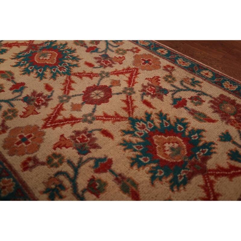 Floral Kazak Foyer Rug Hand-Knotted Yellow Wool Carpet - 2'0" x 3'0"