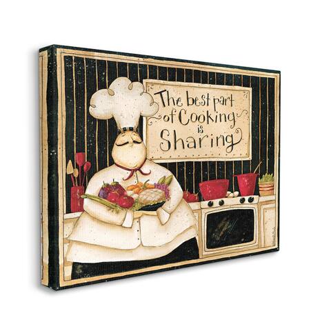 Stupell Industries Cooking Is Sharing Phrase Vintage Hefty Kitchen Chef Canvas Wall Art