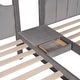 preview thumbnail 16 of 16, Full Over Twin & Twin Velvet Triple Bunk Bed with Drawers & Guardrails, Solid Wood Detachable Triple Bedframe for 3 Kids/Adults