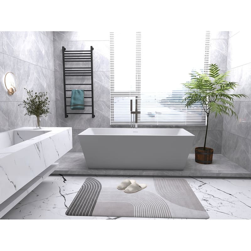 Timothy Soaking Rectangular Bathtub in Glossy White