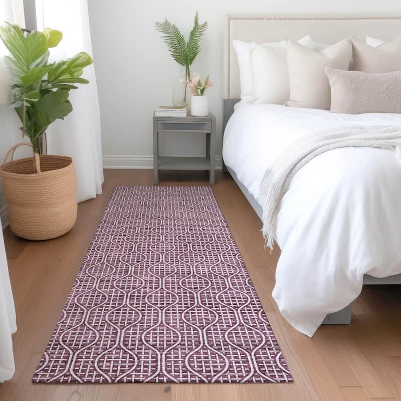 Premium Washable Super Soft Modern Teardrop Mayfield Rug - Eggplant - 2'3" x 7'6"