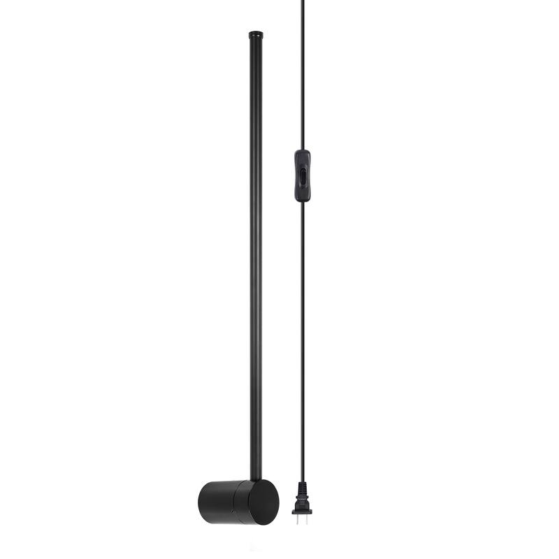 Modern Minimalist Style Black LED Plug-in Long Strip Wall Sconce