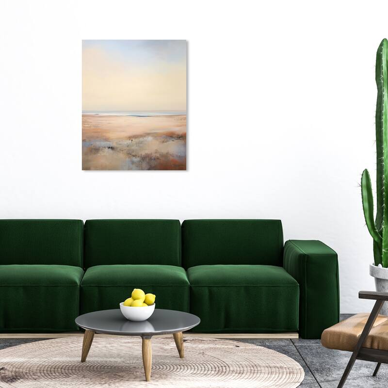 Wynwood Studio Canvas Nature and Landscape Sea is Over there Brown and Tan Rustic Wall Art Canvas Print - 30 x 36