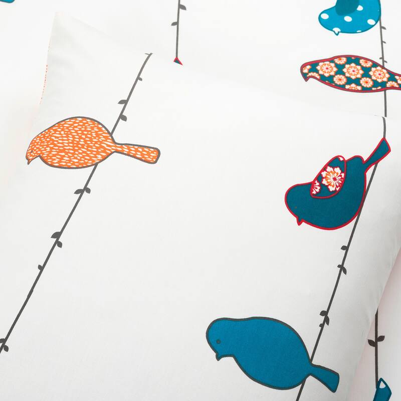 Lush Decor Rowley Birds Reversible Cotton Duvet Cover 3 Piece Set