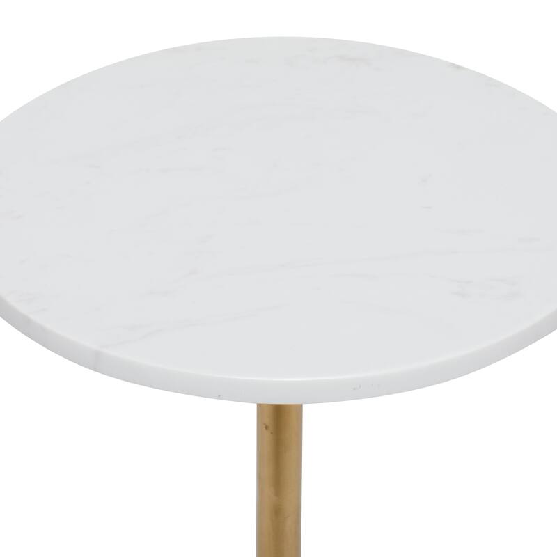 Gold Metal Accent Table with Marble Top