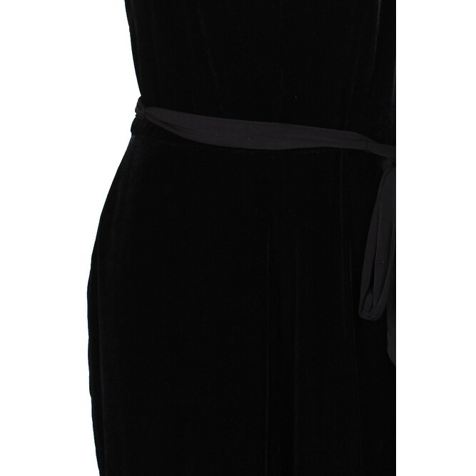 calvin klein black velvet jumpsuit