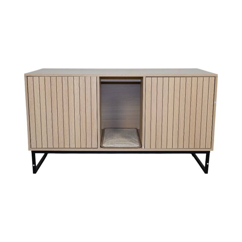 76.4 lbs Modern Wooden Cat House with Scratching Mat