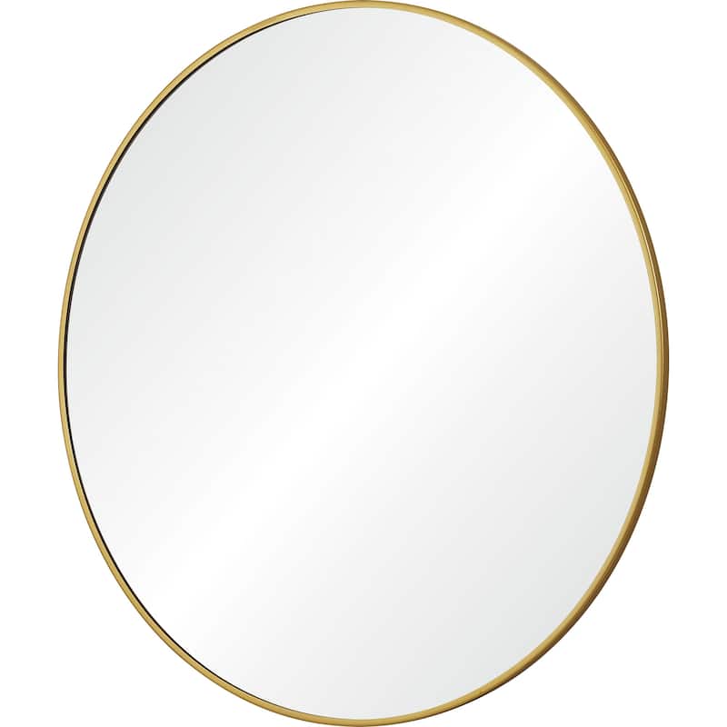 Round Framed Wall Mirror - 30" - Gold