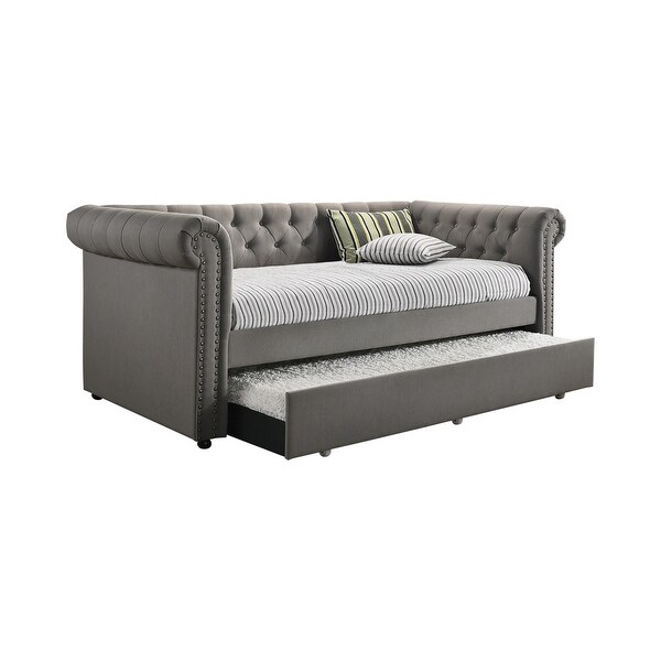 Twin Size Upholstered daybed with Pop Up Trundle On Sale Bed Bath