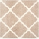 preview thumbnail 27 of 51, SAFAVIEH Montreal Shag Ucha 2-inch Thick Rug 6'7" Square - Beige/Ivory - Square