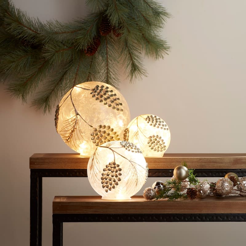 Lighted Glass Globes (Set of 3)