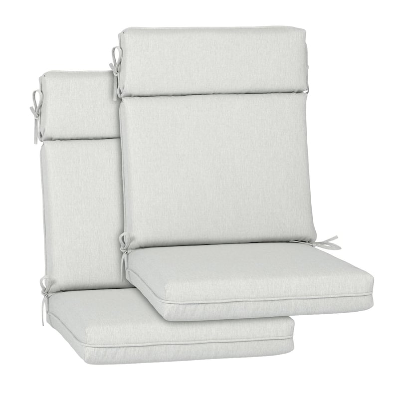 Aoodor Outdoor High Back Dining Chair Cushion Set, 44"x21"x3.2", Set of 2 - 44"x21"x3.2" - Light Gray