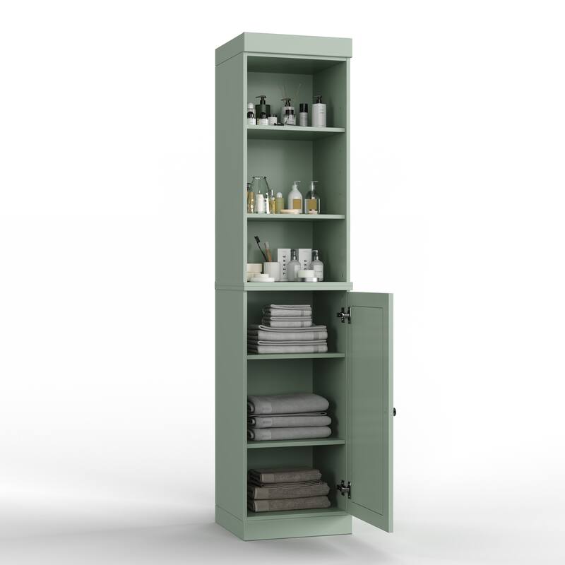 Palace Imports 100% Solid Wood 16.5" Bathroom Storage Cabinet with Solid Doors and Adjustable Shelves