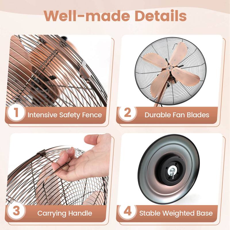 Costway 16" Standing Pedestal Fan with 3 Speed Settings Carrying - See Details