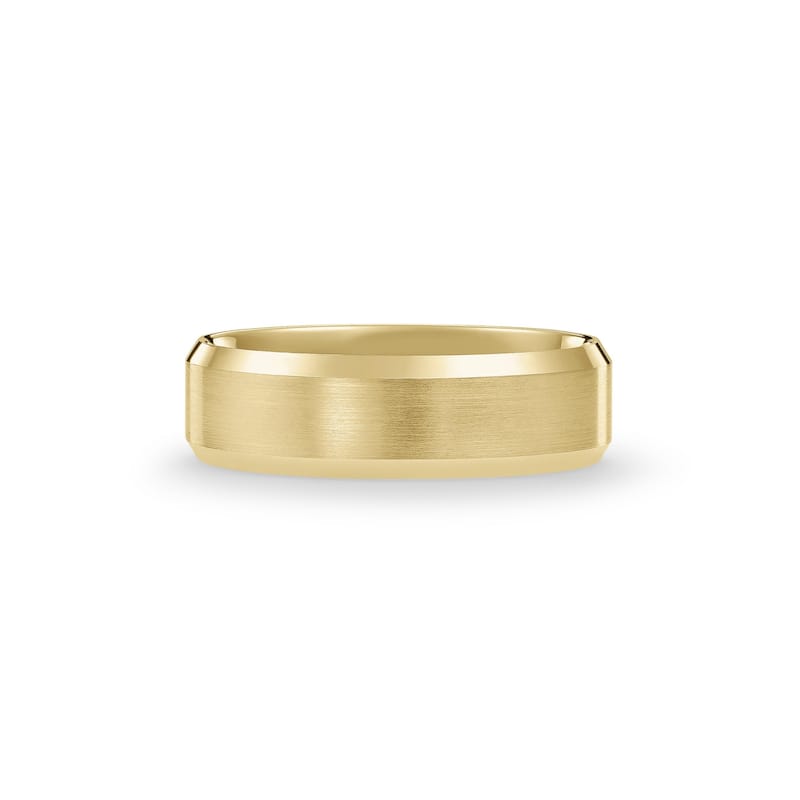 Clover Yellow Gold Beveled Edge Wedding Band