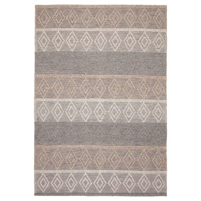 ECARPETGALLERY Braid weave Sienna Grey Wool Rug - 6'1 x 8'6