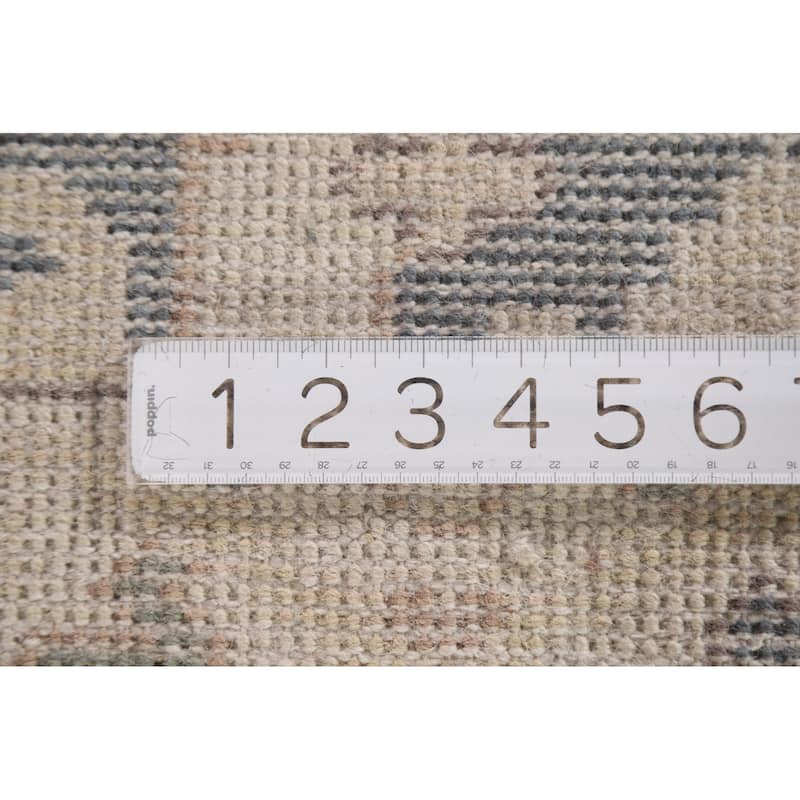 Blue Oushak Style Runner Rug Hand-knotted Wool Carpet - 2'6"x 8'0"