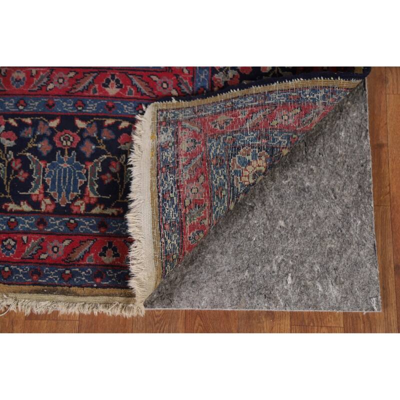 Pre-1900 Antique Blue Tabriz Persian Area Rug Hand-Knotted Wool Carpet - 7'5"x 11'0"