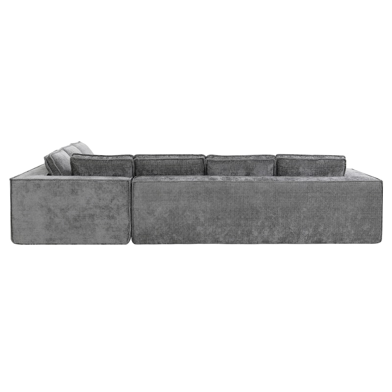 Modular L Shaped Sectional Sofa Floor Couch Chenille Upholstered Sofa