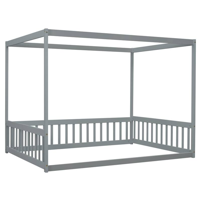 Canopy frame floor bed