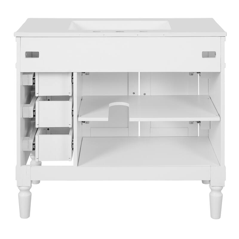 36" Bathroom Vanity with Ceramic Sink