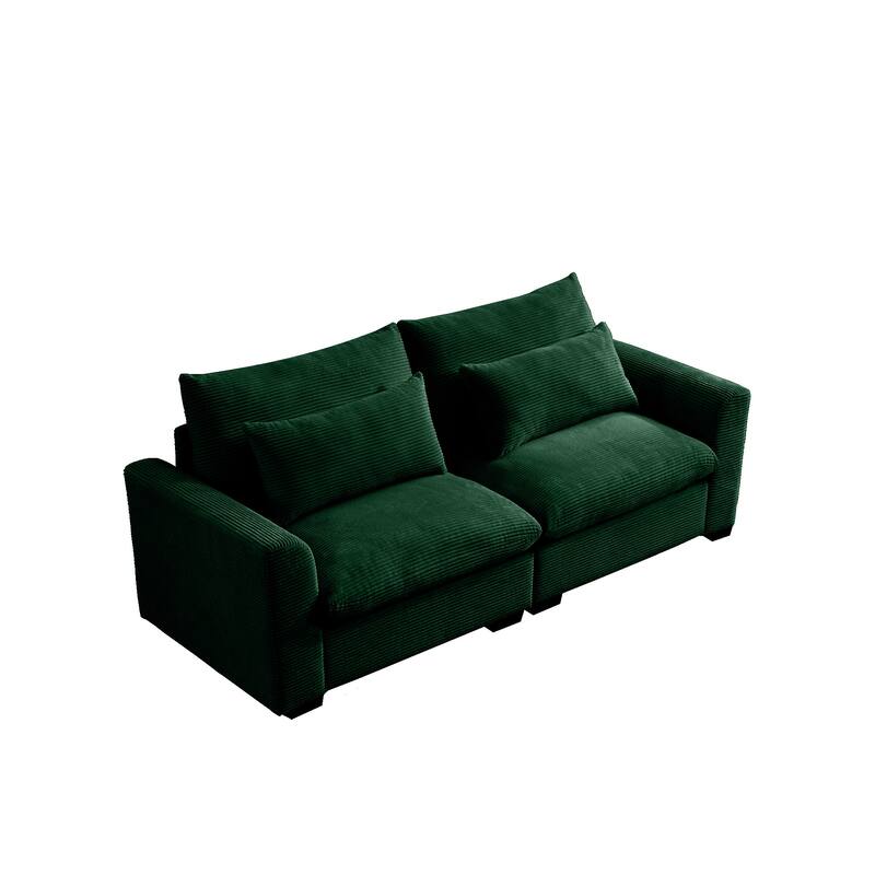 86.6" Luxury Loveseat, Corduroy Upholstered Sofa 2 Seater Couch with Armrests for Living Room, Bedroom, Apartment