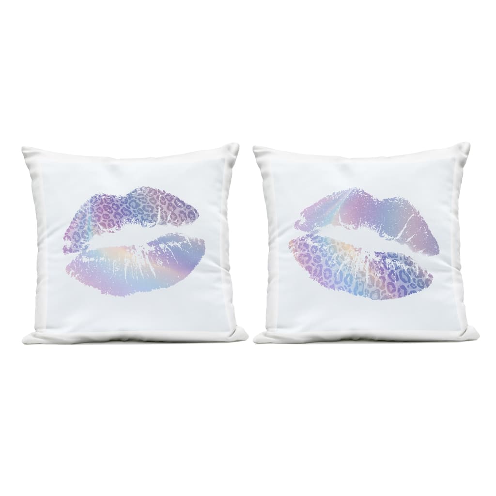 Stupell Cheetah Pattern Pastel Lipstick Printed Outdoor Throw Pillow Design by Kim Allen (Set of 2)