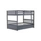 preview thumbnail 10 of 10, Aesthetic Full Over Full Wood Kids Bunk Bed with Trundle,Guardrail