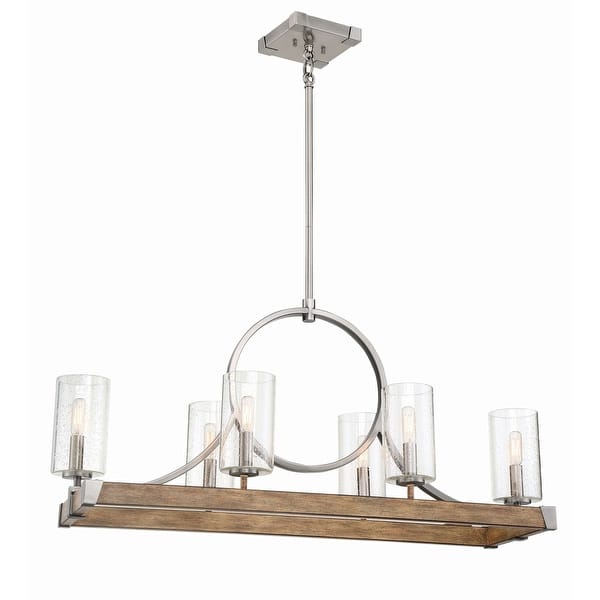 slide 2 of 4, Minka Lavery Country Estates 6 Light 39" Wide Linear Chandelier with