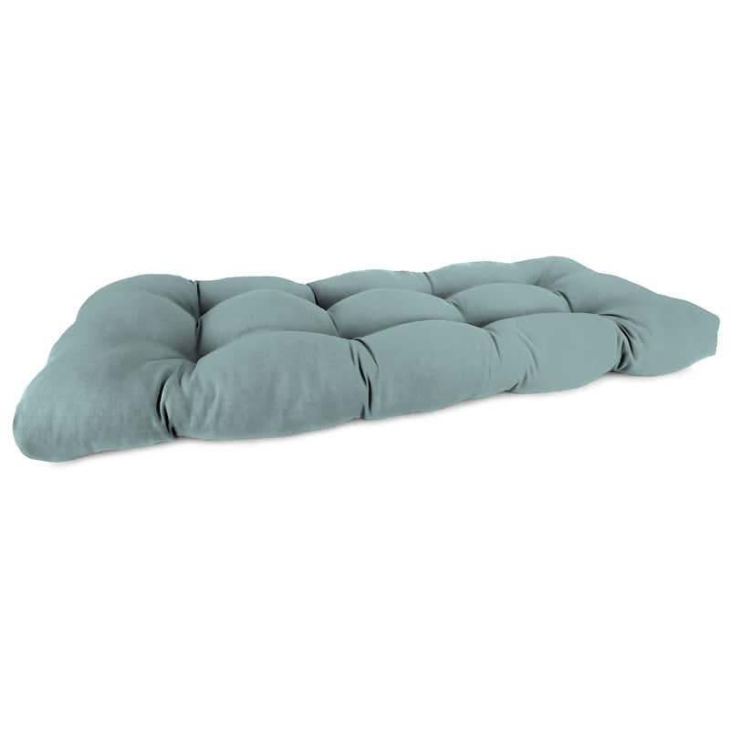 Sunbrella 44" x 18" Contoured Outdoor Wicker Bench Cushion - 18'' L x 44'' W x 4'' H - Cast Mist