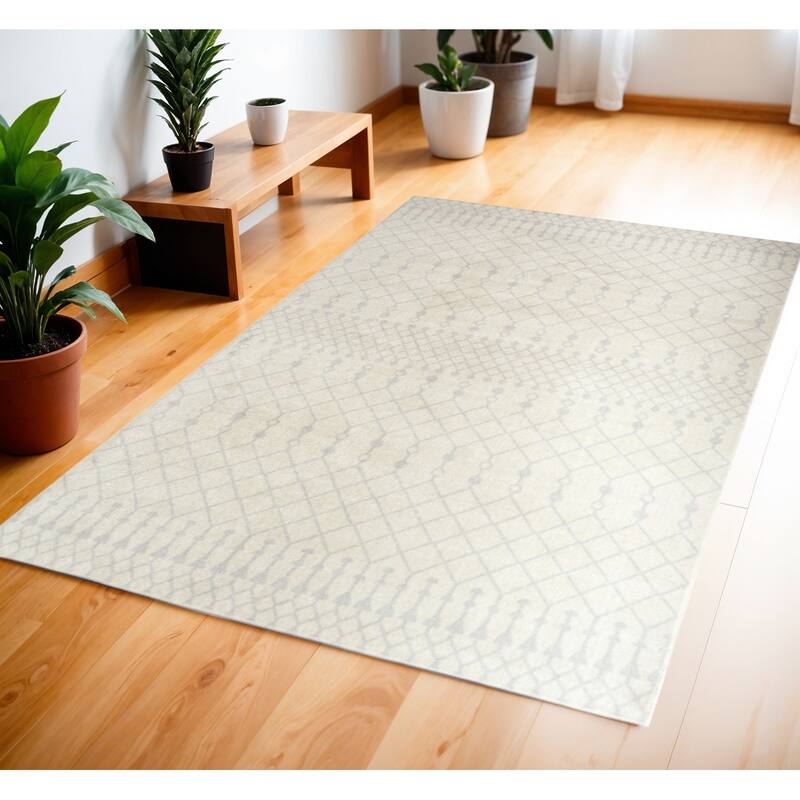 Power Loomed Abstract Modern Low Pile Area Rug - 72' X '48' X '0.25 - Oxford Blue - Rectangle