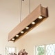 preview thumbnail 11 of 9, 6-Light Farmhouse Black Linear Wood Pendant Light Kitchen Island Lighting - 39.37 in. W x 4.65 in. D x 5.91 in. H