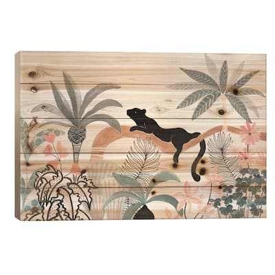 Jaguar In The Jungle Print On Wood by CreatingTaryn - Multi-Color