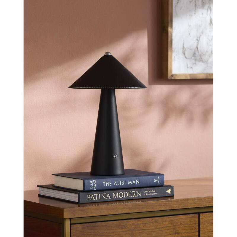 Livabliss Nomelle Modern Accent Table Lamp - 13"H x 8"W x 8"D - Black